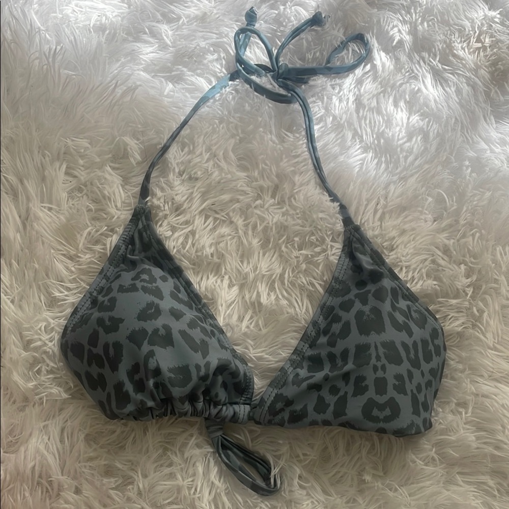 Leopard Print Triangle Bikini Top